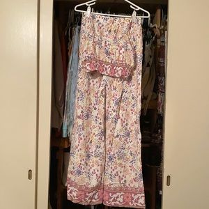 High waisted pants and crop top set